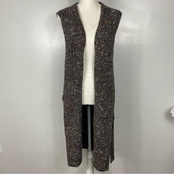 Aritzia Wilfred long wool, Alpaca, silk chunky knit cardigan vest - Picture 2 of 10